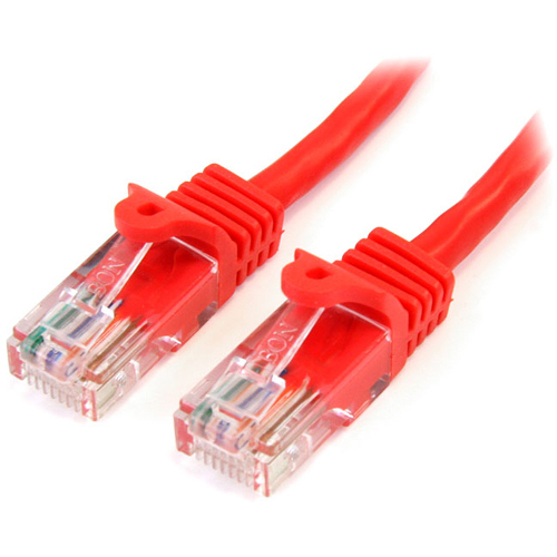 StarTech.com 30 ft Red Snagless Cat5e UTP Patch Cable - Make Fast Ethernet network connections using this high quality Cat5e Cable, with Power-over-Ethernet capability - 30ft Cat5e Patch Cable - 30ft Cat 5e Patch Cable - 30ft Cat5e Patch Cord - 30ft RJ45 