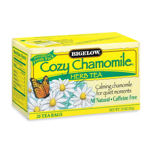 Bigelow - Cozy Chamomile Herbal Tea bags - soothing chamomile flower blend - caffeine-free and gluten-free - 28 individually wrapped tea bags per box.