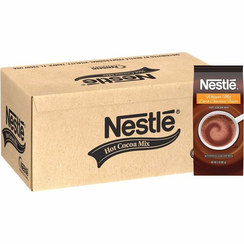 Nestle Dark Chocolate Hot Cocoa Whipper Mix - Powder - 2 lb - Chocolate - 12 / Carton