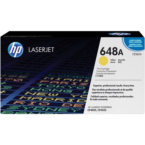 HP 648A (CE262A) Original Standard Yield Laser Toner Cartridge - Single Pack - Yellow - 1 Each - 11000 Pages