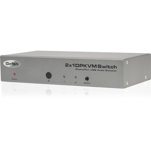 Gefen EXT-DPKVM-241 DisplayPort KVM Switch - 2 x 1 - 2 x DisplayPort Digital Audio/Video, 2 x Type B USB, 2 x Mini-phone Audio