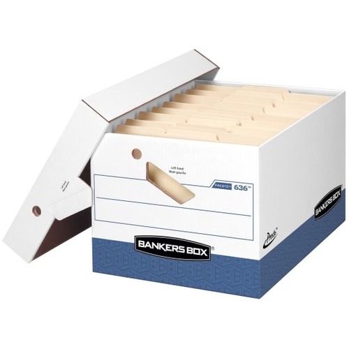 Presto™ w/Ergo Handles Storage Boxes - Letter/Legal 4pk - Internal Dimensions: 12" (304.80 mm) Width x 15" (381 mm) Depth x 10" (254 mm) Height - External Dimensions: 13" Width x 16.5" Depth x 10.4" Height - Media Size Supported: Letter, Legal - Lif
