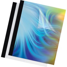 Fellowes Thermal Presentation Covers - 11" Height x 8.5" Width x 0.1" Depth - 0.1" Maximum Capacity - 30 x Sheet Capacity - Rectangular - Black, Clear - Polyvinyl Chloride (PVC) - 10 / Pack