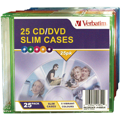 Verbatim CD/DVD Coloured Case Slim Jewel Case 25 pk (41854) Ascent NZ