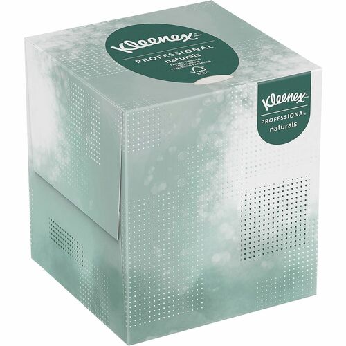 Kleenex Professional Naturals Facial Tissue Cube for Business - 8.30" x 7.80" - White - Virgin Fiber - Soft - For Restroom - 90 / Box