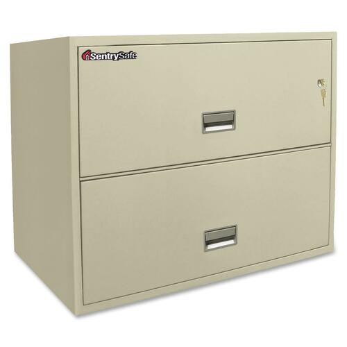 Sentry Safe 2L3610P Lateral Fire File Cabinet - 2-Drawer - 35.8" x 20.4" x 27.6" - 2 x Drawer(s) for File - Letter, Legal - Fire Proof, Security Lock - Putty