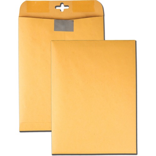 Quality Park 9 x 12 Postage Saving ClearClasp Envelopes with Reusable Redi-Tac Closure - 9" Width x 12" Length - 28 lb - Clasp - Kraft - 100 / Box