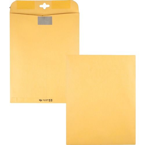 Quality Park Resealable Redi-Tac Clear Clasp Envelope - Clasp - 10" Width x 13" Length - Clasp - 100 / Box - Kraft