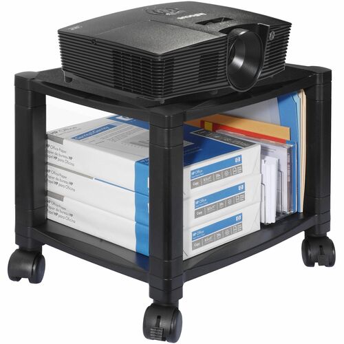 Kantek Two-shelf Printer/fax Stand - 75 lb Load Capacity - 2 x Shelf(ves) - 14.13" Height x 17" Width x 13.25" Depth - Floor - Black