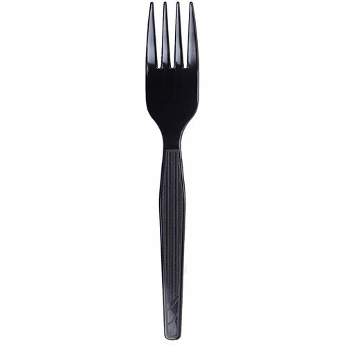 Dixie Medium-Weight Disposable Plastic Forks by GP Pro - 1000/Carton - Black