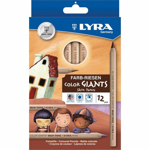 Lyra Color-Giants Skin Tone Colored Pencils - 6.3 mm Assorted Lead - 12 / Set