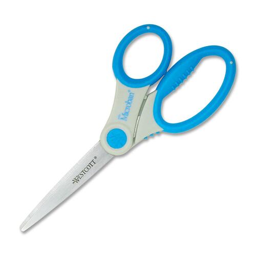 Westcott Student Ultra Soft Handle Scissors - 7" Overall Length - Straight-left/right - Stainless Steel - Pointed Tip - Assorted - 1 Each