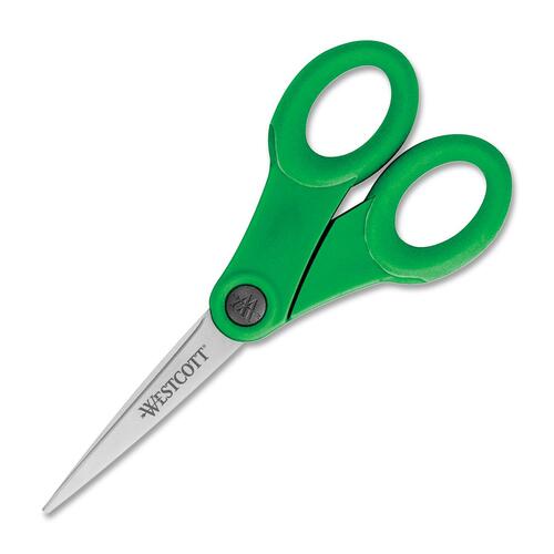 Westcott KleenEarth Eco-friendly Scissors - 7" (177.80 mm) Overall Length - Straight-left/right - Stainless Steel - Blunted Tip - Green - 1 Each