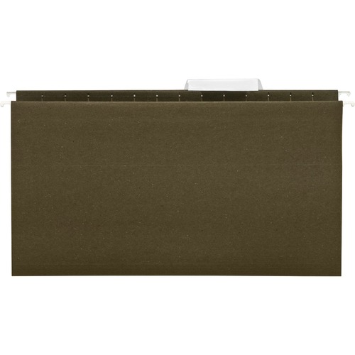 Business Source 1/3 Tab Cut Legal Recycled Hanging Folder - 8 1/2" x 14" - Green - 100% Recycled - 25 / Box