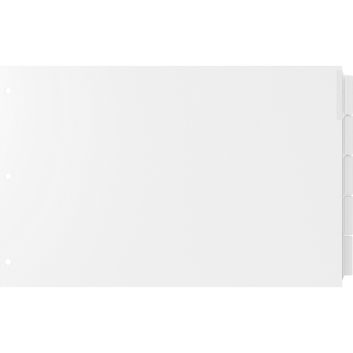 EasyFit 5-Tab Legal Size Index Dividers - 5 x Divider(s) - 5 Tab(s) - 5 Tab(s)/Set - 8.5" Divider Width x 14" Divider Length - Legal - 3 Hole Punched - White Divider - Clear Plastic Tab(s) - Recycled - Hole Reinforcement, Punched - 5 / Set