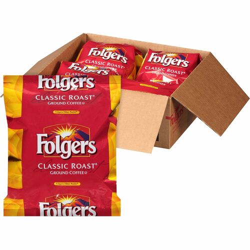 Folgers® Filter Pack Regular Classic Roast Coffee - 0.9 oz Per Pouch - 40 / Carton