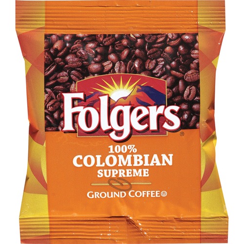 Folgers® Ground 100% Colombian Supreme Coffee - Dark/Bold - 1.8 oz Per Bag - 42 / Carton