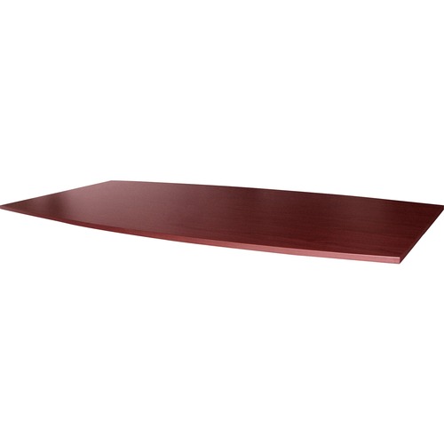 Lorell Essentials Boat-Shaped Conference Tabletop (Box 1 of 2) - Boat Top x 48" Table Top Width x 96" Table Top Depth x 1.25" Table Top Thickness - 1" Height x 94.50" Width x 47.25" Depth - Assembly Required - Mahogany - 1 Each