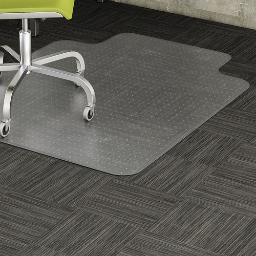 Lorell Standard Lip Low-pile Chairmat - Carpeted Floor - 48" Length x 36" Width x 0.122" Thickness - Lip Size 10" Length x 19" Width - Vinyl - Clear - 1Each