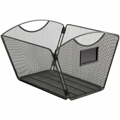 Safco Onyx Mesh Desktop Tub File - 9.5" Height x 12.5" Width x 13.8" Depth - Desktop - Black - Steel - 1 Each