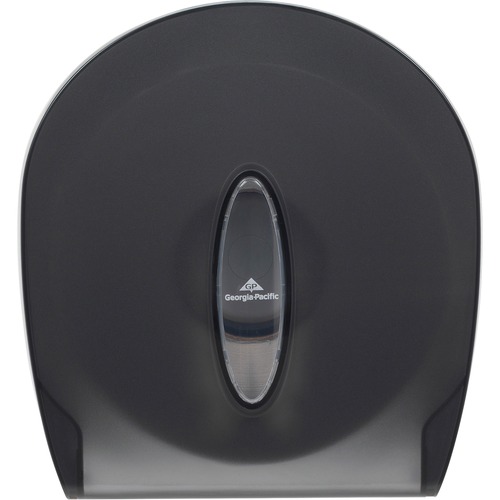 Georgia-Pacific 1-Roll Jumbo Jr. High-Capacity Toilet Paper Dispenser - Roll Dispenser - 1 x Roll - 9" Roll Diameter - 11.3" Height x 10.6" Width x 5.4" Depth - Plastic - Smoke Gray - Lockable, Washable, Durable - 1 Each