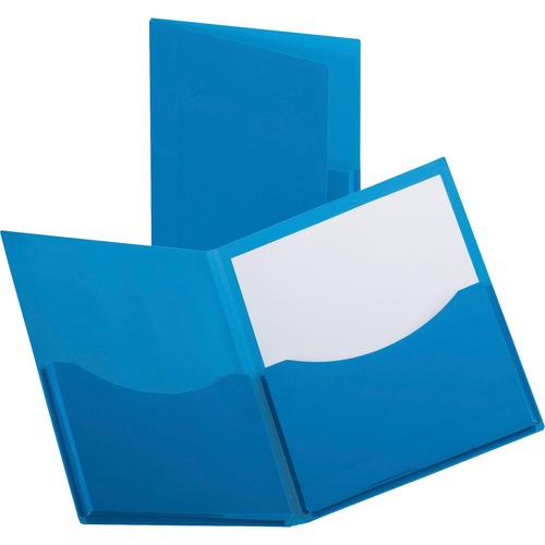 Oxford Letter Pocket Folder - 8 1/2" x 11" - 200 Sheet Capacity - 2 Pocket(s) - Navy - 20 / Box