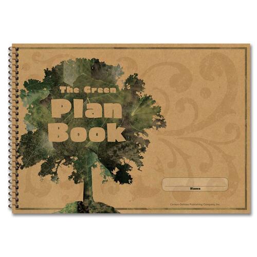Carson Dellosa Education The Green Plan Book - 96 Sheet(s) - Spiral Bound - 13" x 9.25" Sheet Size - Assorted - Recycled - 1 Each