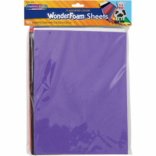 Creativity Street Wonderfoam Sheets - Craft - 12" Height x 9" Width - 1 / Pack - Assorted - Foam