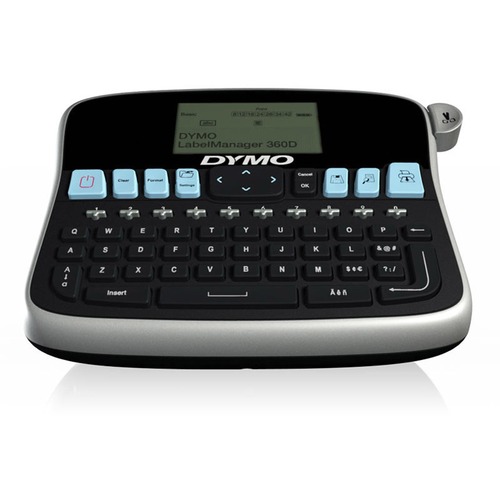 Dymo 360D LabelManager LabelMaker - Label - 0.24" , 0.35" , 0.47" , 0.75" - LCD Screen - Battery - 1 Batteries Supported - Lithium Ion (Li-Ion) - Battery Included - Silver - Auto Power Off, QWERTY, Underline, Lightweight, Repeat Printing - for Office, Hom