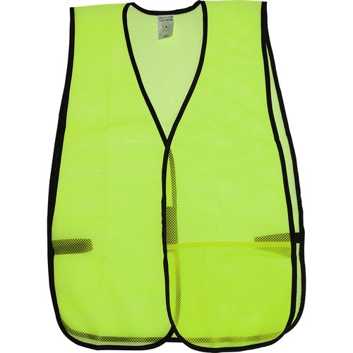 OccuNomix General Purpose Safety Vest - Lightweight - Mesh - Lime - 1 Each