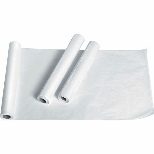 Medline Exam Table Crepe Paper - 120 ft Length x 20" Width - Poly - White - 12 / Box