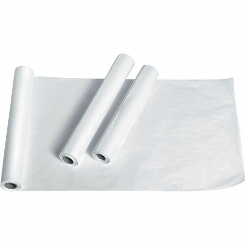 Medline Exam Table Crepe Paper - 125 ft Length x 21" Width - Poly - White - 12 / Box