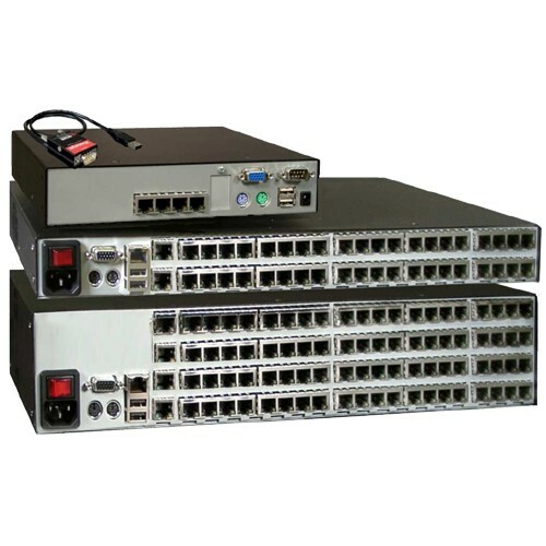 Rose Electronics Xtensys KVM Switch - 8 Computer(s) - 1920 x 1440 - 2 x Network (RJ-45) - 4 x PS/2 Port - 1U