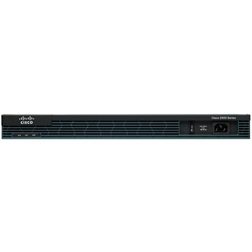 Cisco 2901 Integrated Services Router - 2 Ports - Management Port - 11 - 512 MB - Gigabit Ethernet - 2U - Rack-mountable, Wall Mountable