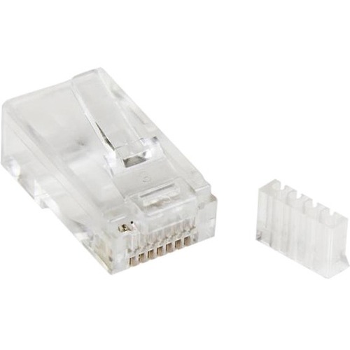StarTech.com Cat.6 RJ45 Modular Plug for Solid Wire - 50 Pack - Designed to fit all Cat 6 Patch Cables - Cat 6 RJ45 Modular Plug for Solid Wire - Network connector - RJ-45 (M) - ( CAT 6 ) - clear (pack of 50 )