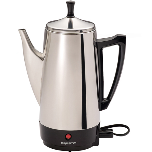 Presto 02811 Coffeemaker - 800 W - 12 Cup(s) - Multi-serve - Stainless Steel - Stainless Steel Body