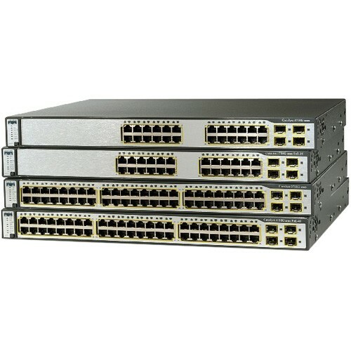 Cisco Catalyst 3750V2-24PS Layer 3 Switch - 24 Ports - Manageable - Fast Ethernet - 10/100Base-TX - 3 Layer Supported - 2 SFP Slots - PoE Ports - 1U High - Rack-mountable, Rack-mountable