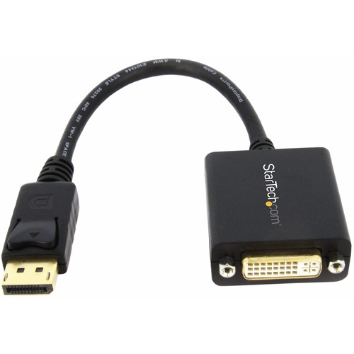 StarTech.com DisplayPort to DVI Adapter, DisplayPort to DVI-D Adapter/Video Converter 1080p, DP 1.2 to DVI Monitor, Latching DP Connector - Passive DisplayPort 1.2 to DVI-D (DVI-I connector digital only) single-link adapter; 1920x1200/1080p 60Hz; HDCP 1.4