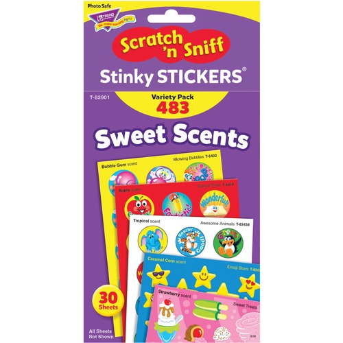 Trend Sweet Scents Stickers - Assorted Shape - Non-toxic, Acid-free - 480 / Pack