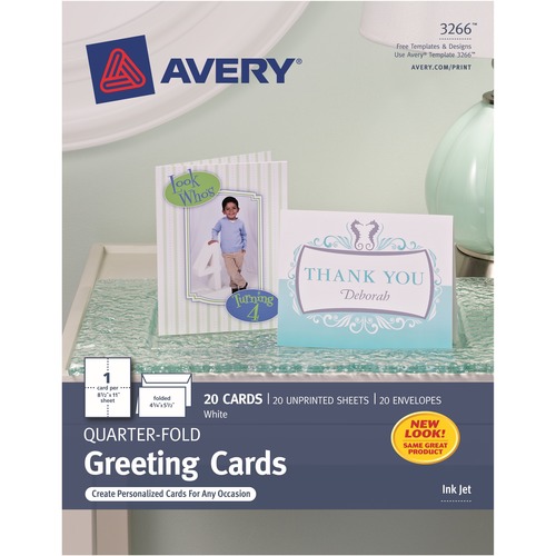 Avery® Greeting Cards - 97 Brightness - 4 1/4" x 5 1/2" - Matte - 20 / Pack - Heavyweight - White