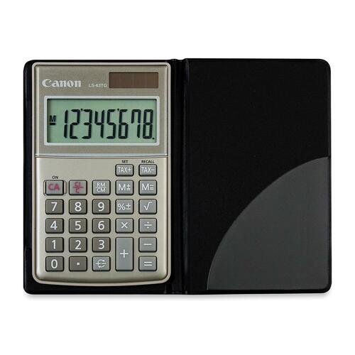 Canon LS63TG Handheld Tax Calculator - Auto Power Off - 8 Digits - LCD - Battery/Solar Powered - 4.1" x 2.5" x 0.4" - Plastic, Rubber - 1 Each