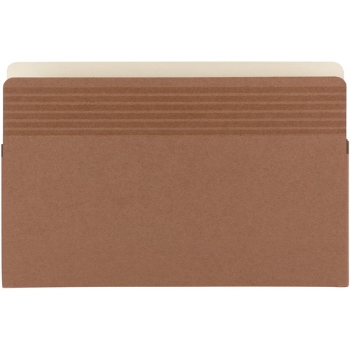 Smead Easy Grip Straight Tab Cut Legal Recycled File Pocket - 8 1/2" x 14" - 3 1/2" Expansion - Pressboard - Redrope - 30% Recycled