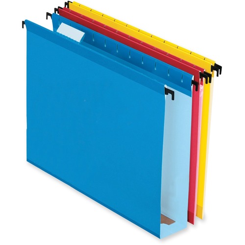 Pendaflex SureHook Letter Recycled Hanging Folder - 2" Folder Capacity - 8 1/2" x 11" - Blue, Red, Yellow, Bright Green, Orange - 10% Recycled - 20 / Box - Hanging Box Bottom Folders - PFX6152X2CAS