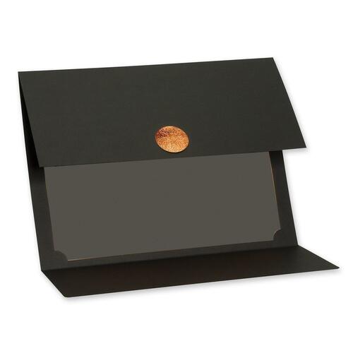 First Base Recycled Certificate Holder - Black, Metallic Copper - 12 / Pack = FST83570
