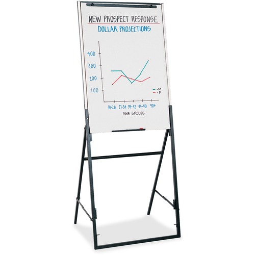 Quartet Futura 51900 Easel - 26" (2.2 ft) Width x 35" (2.9 ft) Height - Melamine Surface - Black Frame - 1 Each