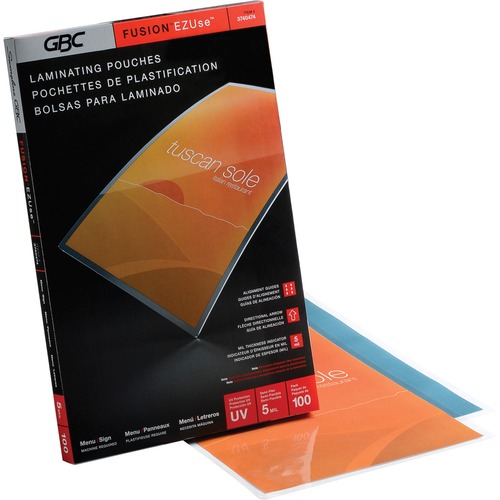 GBC Premium 03223 Laminating Pouch - Laminating Pouch/Sheet Size: 11.25" Width x 17.50" Length x 5 mil Thickness - for Document, Luggage Tag, Business Card, Photo, Letter, Certificate - Clear - 100 / Pack = GBC03223