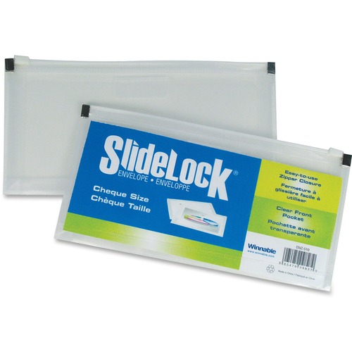 Winnable Vinyl File Pocket - 10" x 5" - 1 1/4" Expansion - Poly - Clear - 1 Each - Poly Envelopes - WNNENZ510CR