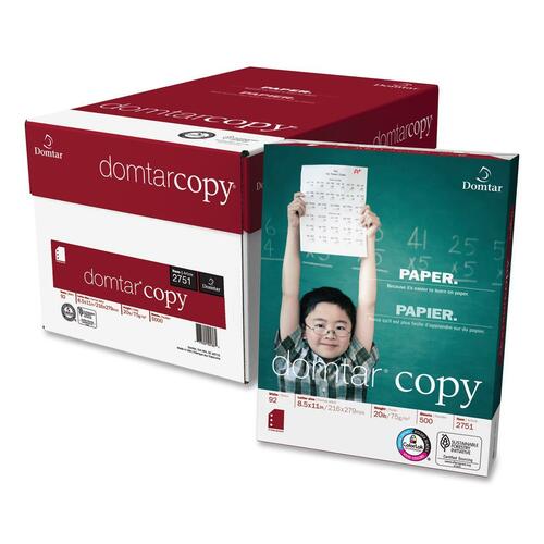 Domtar Copy Paper - 92 Brightness - 88% Opacity - Letter - 8 1/2" x 11" - 20 lb Basis Weight - 500 / Pack