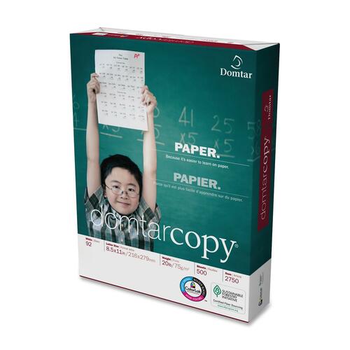 Domtar Copy Paper - 92 Brightness - 88% Opacity - Letter - 8 1/2" x 11" - 20 lb Basis Weight - 500 / Ream