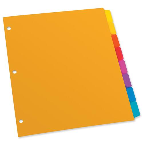 Esselte Plain Tab Poly Index Divider - 8 Blank Tab(s) - 3 Hole Punched - Polypropylene Divider - Assorted Tab(s) - 1 / Set - Copier/Laser/Inkjet Index Dividers - OXFPL2138RBW